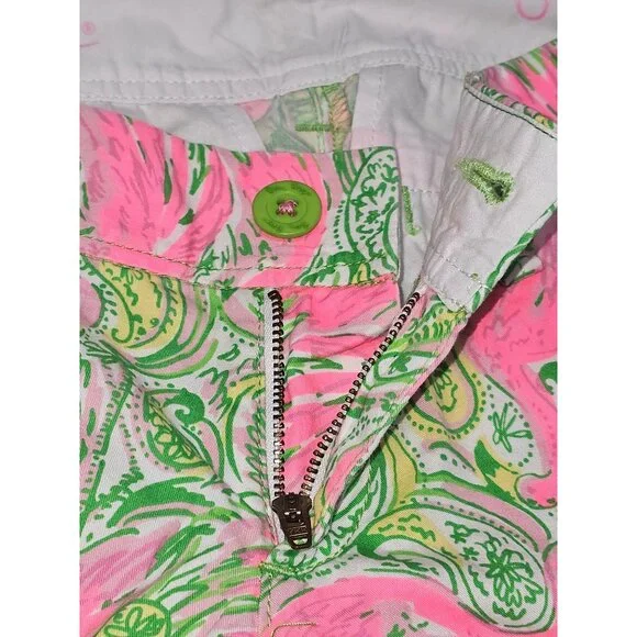 Lilly Pulitzer Women's Pink Flamingo Hot Wings The Walsh Short Size 0 2624 - Picture 8 of 12
